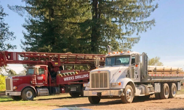 a red and white truck