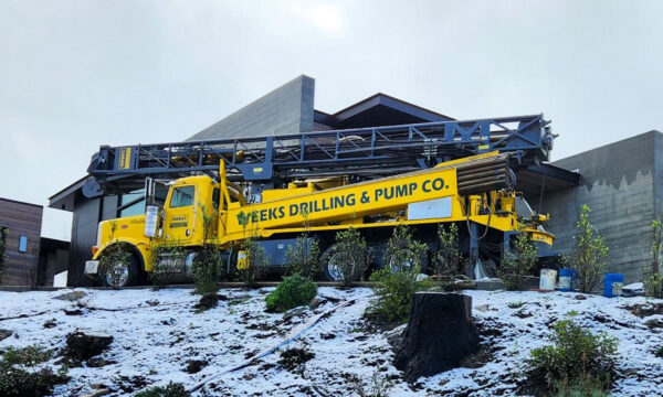 weeks drilling trucks in a residential area